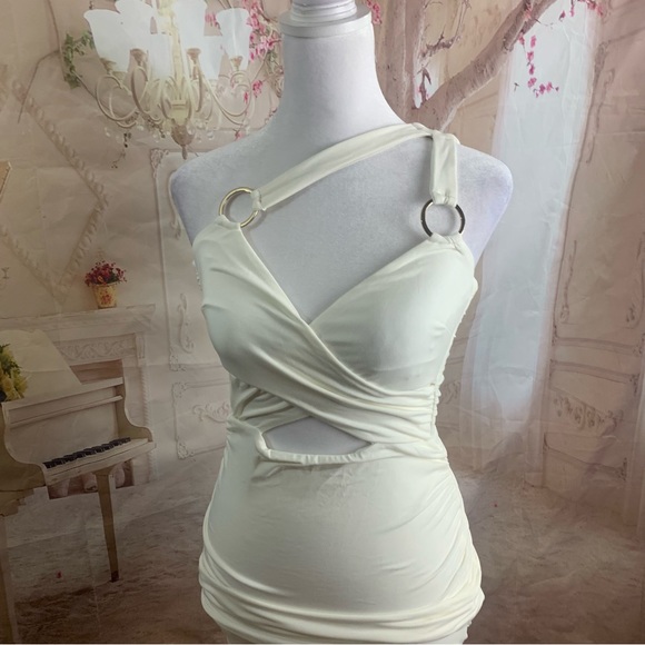 NEW Nookie RILEY RING MIDI Dress in Ivory - Picture 4 of 10